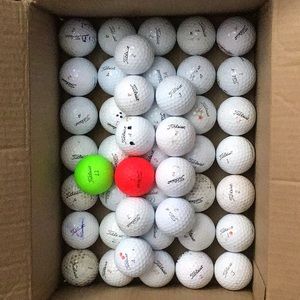 46 titleist golf balls, most are used.